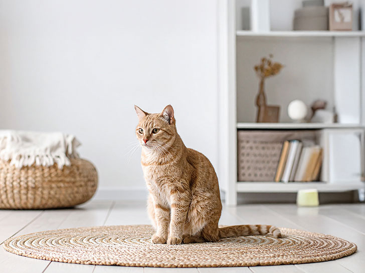 モダンでオシャレな部屋にたたずむ猫