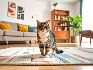 モダンでオシャレな部屋にたたずむ猫