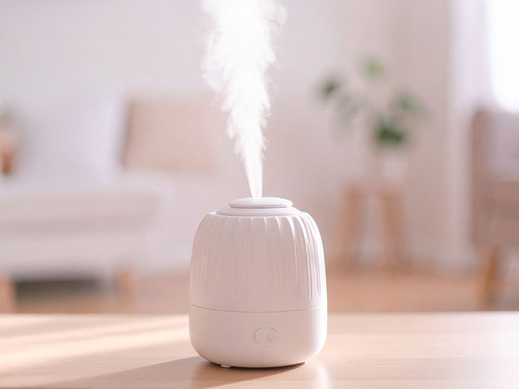 蒸気の出ている加湿器