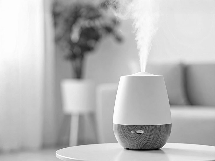 蒸気の出ている加湿器