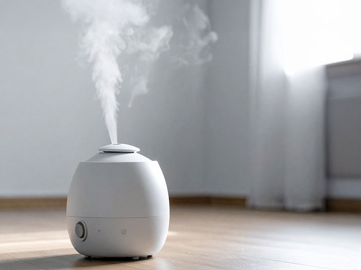 蒸気の出ている加湿器