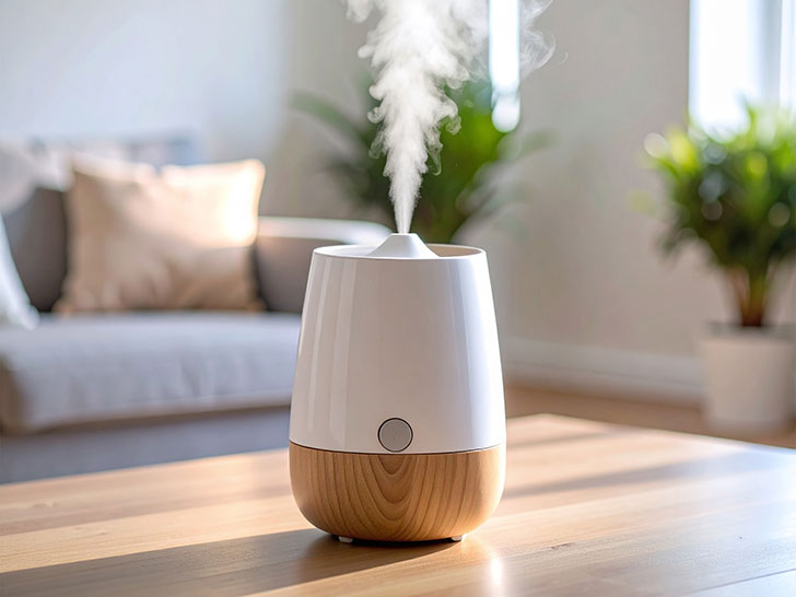 蒸気の出ている加湿器