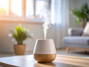 蒸気の出ている加湿器