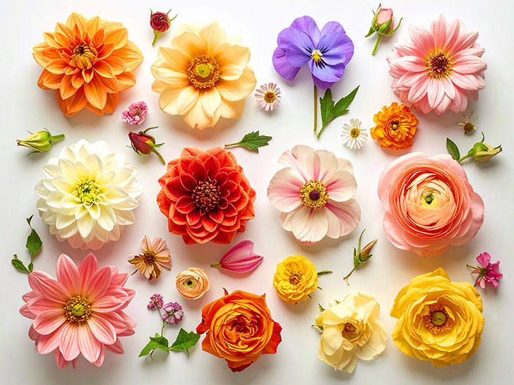 色とりどりのたくさんの花