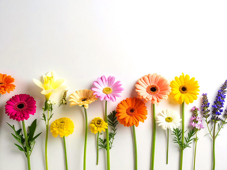 色とりどりのたくさんの花