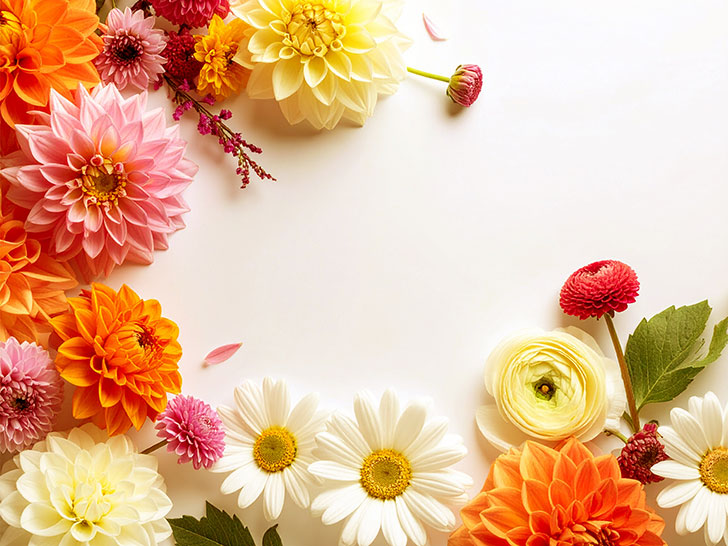 色とりどりのたくさんの花