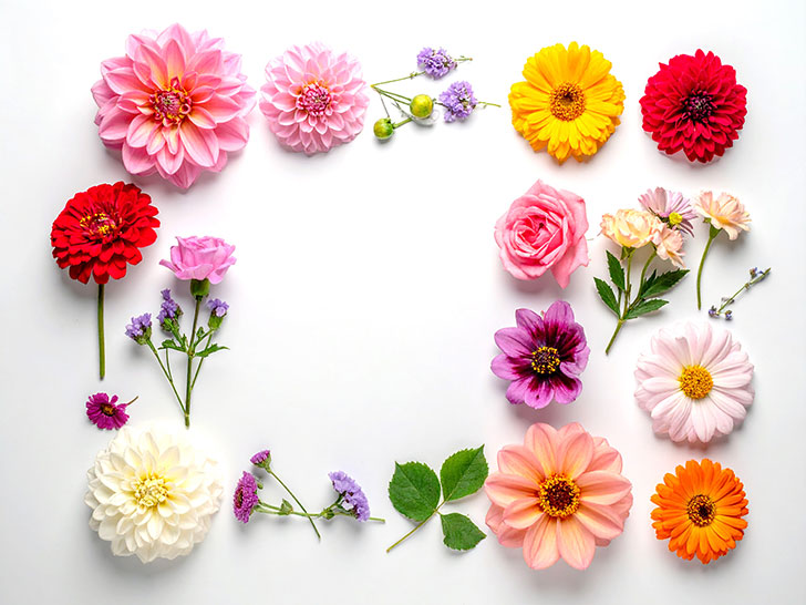 色とりどりのたくさんの花