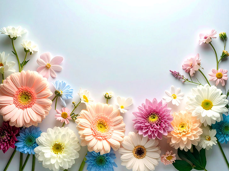 色とりどりのたくさんの花