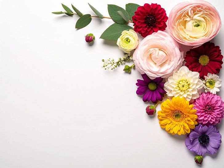 色とりどりのたくさんの花