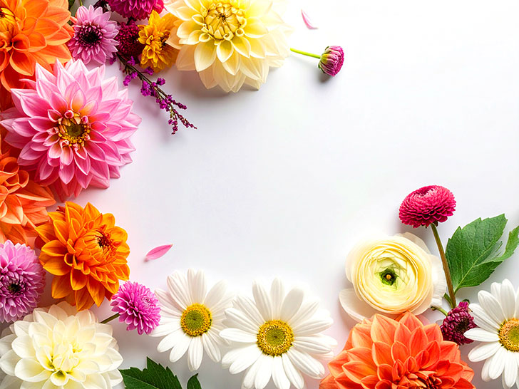 色とりどりのたくさんの花