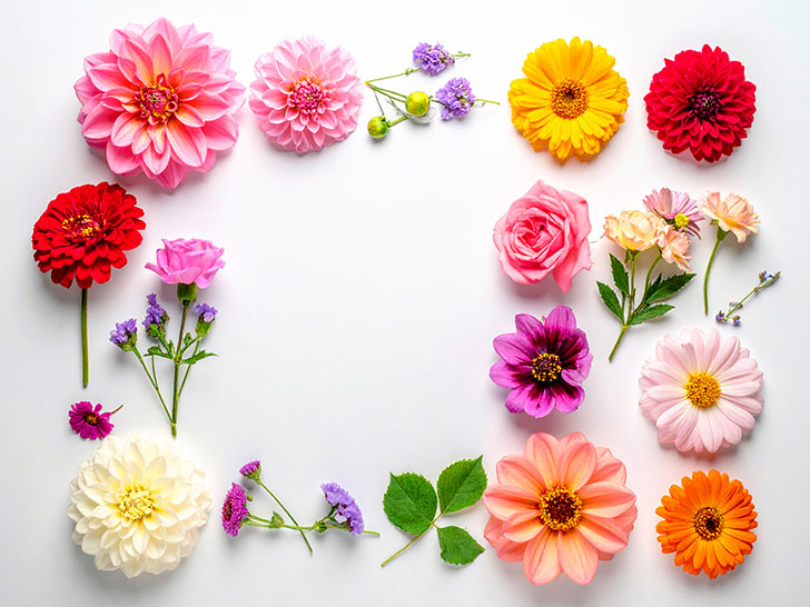 色とりどりのたくさんの花